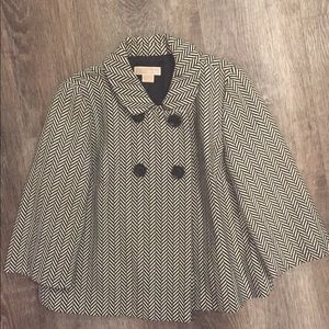 Black & White Patterned Cropped Blazer